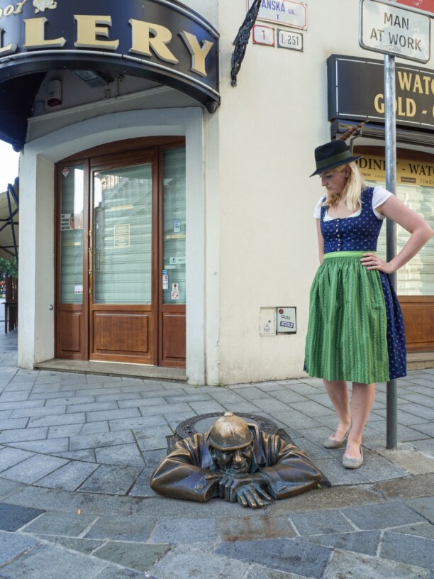 Kurztrip Bratislava (Stadt), Bratislava & Umgebung, Slowakei, Inmitten der Altstadt von Bratislava könnt ihr seit 1997 eine Statue 