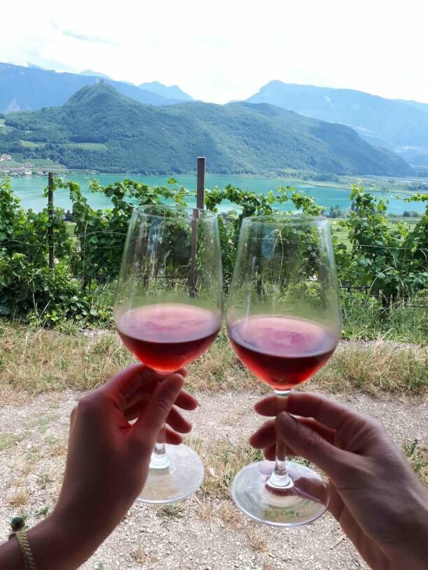Kurztrip Trentino-Südtirol, Italien, Wir verkosten die Südtiroler Weine mit genialer Aussicht.