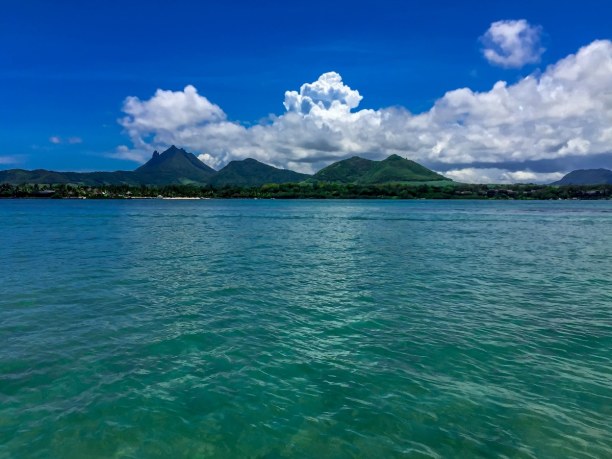 Eine Woche Nordküste, Mauritius, Der Strand Ile aux Cerfs ist einfach nur traumhaft. Weißer Sand, Palm
