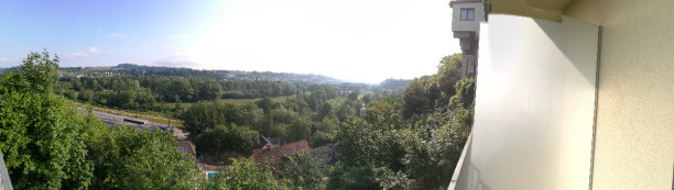 Kurzurlaub Steyr (Stadt), Oberösterreich, Österreich, Ganz netter Blick vom Balkon, und Glück mit dem Wetter!