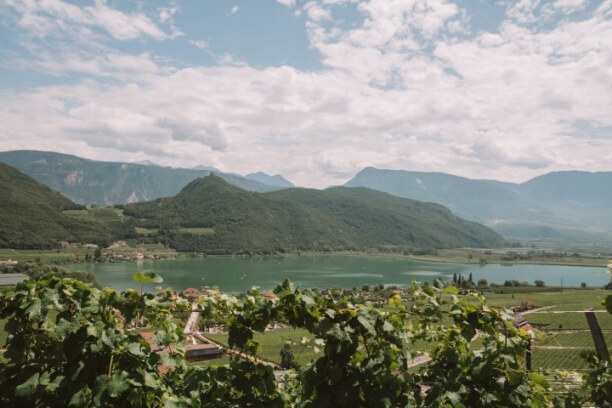 Kurzurlaub Meran (Stadt), Trentino-Südtirol, Italien, Der Kalterer See mitten im Weinanbaugebiet des Meraner Landes