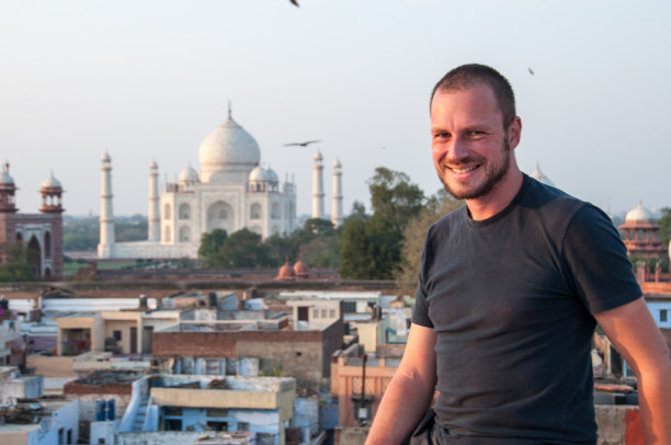Kurzurlaub Agra (Stadt), Uttar Pradesh, Indien, Meine Vorfreude steigt, als ich das erste Mal auf die Dachterrasse mei